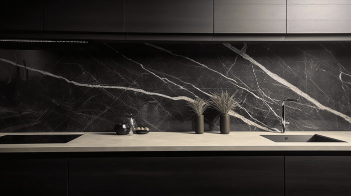 Фартук из мрамора Black Marquina (Блэк Маркина)